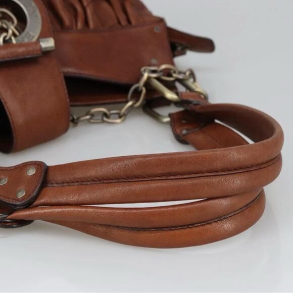 BALLY Hand Bag Leather Brown Authentic - Picture 9 of 14